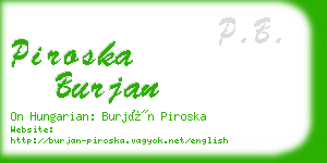 piroska burjan business card